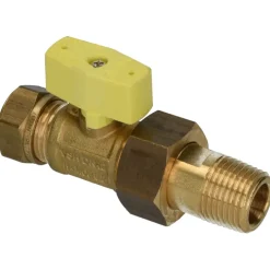 Sanitair Aansluitmateriaal > Sanivesk Gaskogelkraan Knel Vlinder 15mmx1/2"M