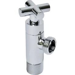 Sanitair Aansluitmateriaal > Sanivesk Hoekstopkraan Design Kruis 1/2"Mx1/2"M Chroom
