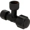 Sanitair Aansluitmateriaal > Sanivesk Hoekstopkraan Knel 12mmx3/8"F Zwart