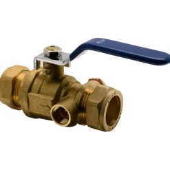 Sanitair Aansluitmateriaal > Sanivesk Kogelkraan Knel + Aftap 22x22mm
