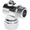 Sanitair Aansluitmateriaal > Sanivesk Kogelkraan Mini Haaks Knel 12mmx3/8"M Chroom