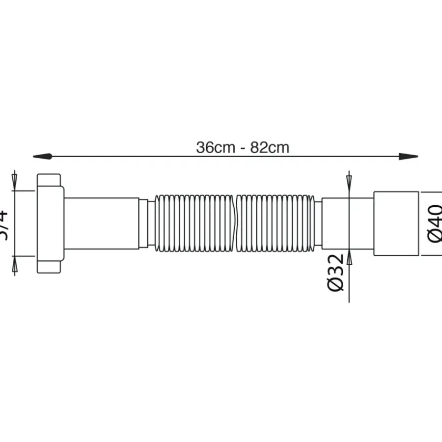 Afvoerbuizen & Hulpstukken > Sanivesk Moduflex 5/4x32mm 36-82cm Wit