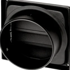 Sanivesk overdrukrooster met lamel RVS zwart Ø 100 mm