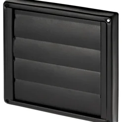 Sanivesk overdrukrooster met lamel RVS zwart Ø 150 mm
