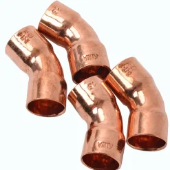 Sanitair Aansluitmateriaal > Sanivesk Soldeer Roodkoper Bocht 45gr 15x15mm FF