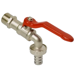 Sanitair Aansluitmateriaal > Sanivesk Tapkraan Hendel + Slangkoppeling 1/2"Mx3/4"M Chroom