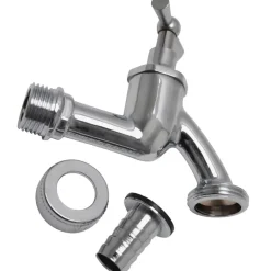 Sanitair Aansluitmateriaal > Sanivesk Tapkraan + Slangkoppeling 1/2"Mx3/4"M Chroom