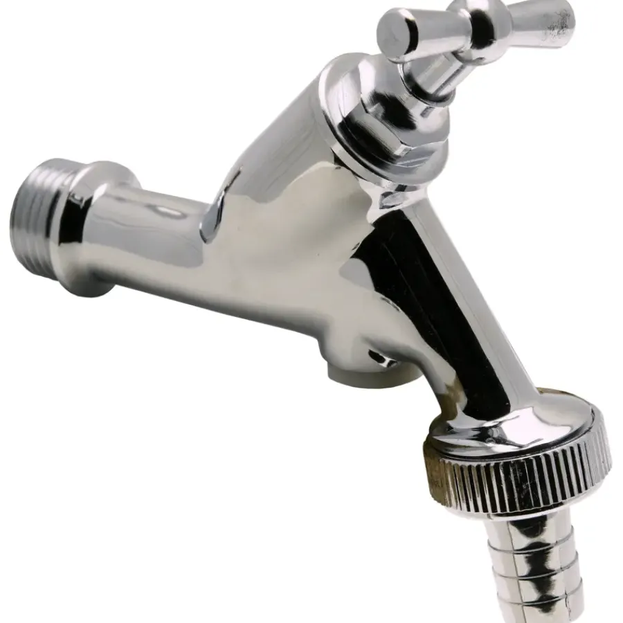 Sanitair Aansluitmateriaal > Sanivesk Tapkraan + Slangkoppeling + Beluchter 1/2"Mx3/4"M Chroom