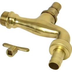 Sanitair Aansluitmateriaal > Sanivesk Tapkraan + Sleutel 1/2"x3/4"M Messing