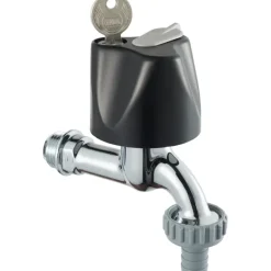 Sanitair Aansluitmateriaal > Sanivesk Tapkraan + Slot 1/2"x3/4"M Chroom