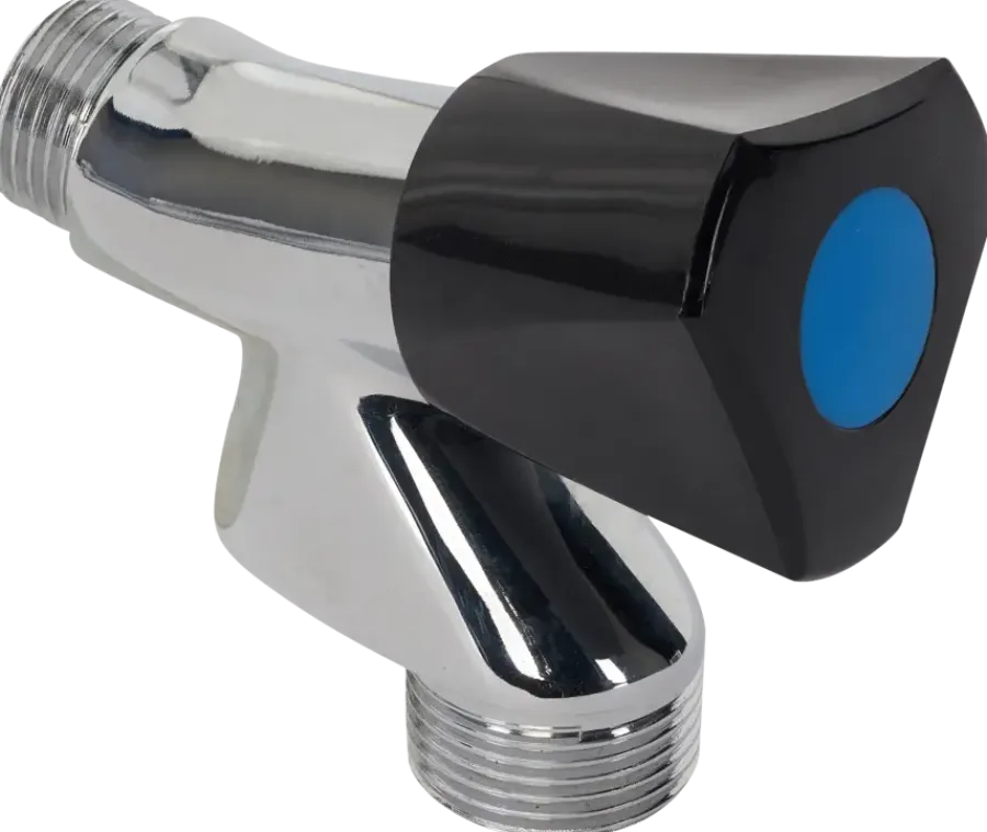 Sanitair Aansluitmateriaal > Sanivesk Wasmachinekraan + Keerklep 1/2"M Knop Zwart