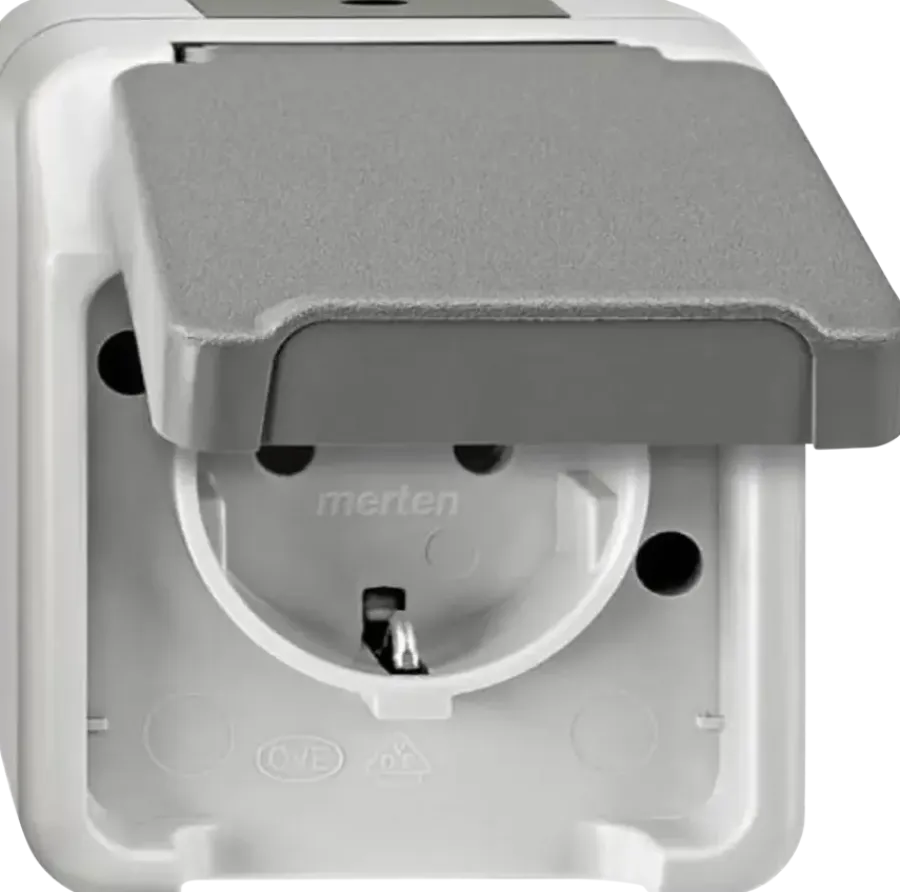 Buiten Schakelmateriaal|Opbouw Schakelmateriaal > Schneider Electric Aquastar spatwaterdicht Stopcontact Enkel RA
