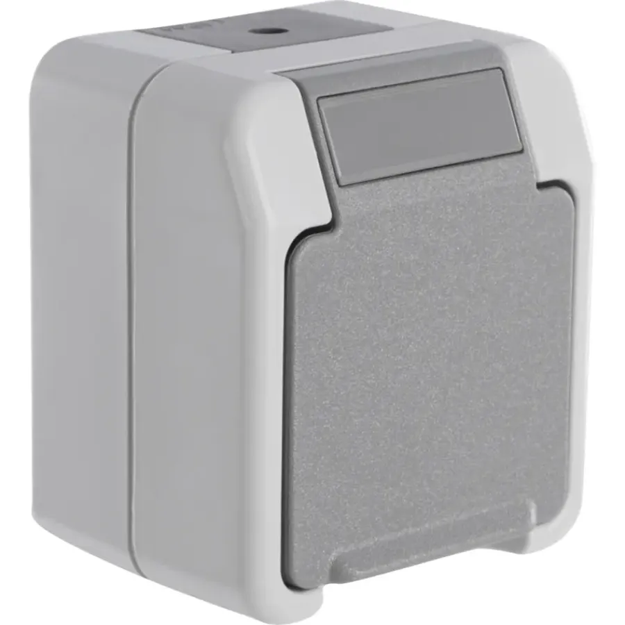 Buiten Schakelmateriaal|Opbouw Schakelmateriaal > Schneider Electric Aquastar spatwaterdicht Stopcontact Enkel RA