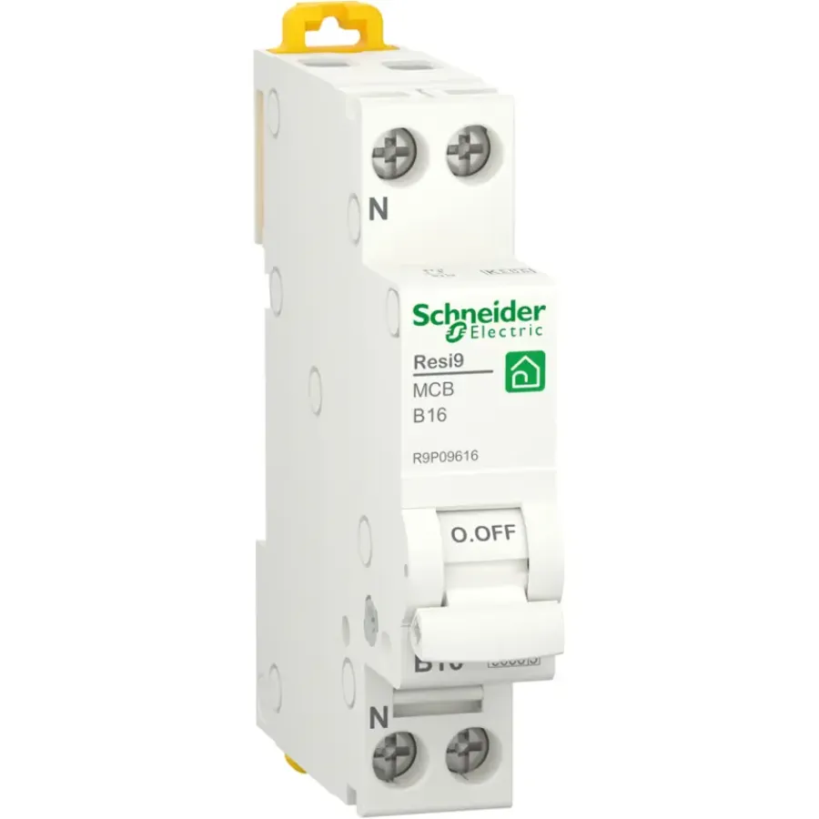 Zekeringen & Groepenkasten > Schneider Electric installatieautomaat 1-polig+nul 16A B-kar