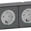 Buiten Schakelmateriaal|Opbouw Schakelmateriaal > Schneider Electric Mureva Styl wandcontactdoos 2-voudig horizontaal IP55 antraciet