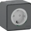 Buiten Schakelmateriaal|Opbouw Schakelmateriaal > Schneider Electric Mureva Styl wandcontactdoos 1-voudig IP55 antraciet