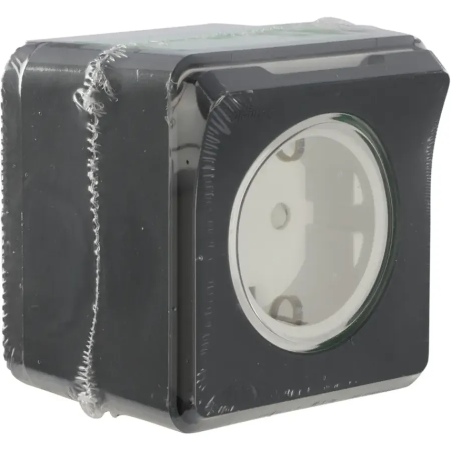 Buiten Schakelmateriaal|Opbouw Schakelmateriaal > Schneider Electric Mureva Styl wandcontactdoos 1-voudig IP55 antraciet