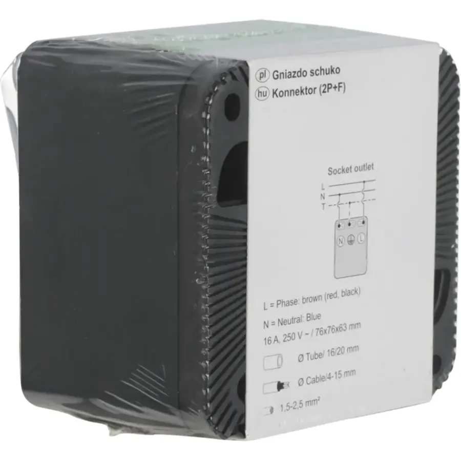 Buiten Schakelmateriaal|Opbouw Schakelmateriaal > Schneider Electric Mureva Styl wandcontactdoos 1-voudig IP55 antraciet