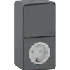 Buiten Schakelmateriaal|Opbouw Schakelmateriaal > Schneider Electric Mureva Styl combinatie wandcontactdoos/wisselschakelaar IP55 antraciet