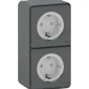 Buiten Schakelmateriaal|Opbouw Schakelmateriaal > Schneider Electric Mureva Styl wandcontactdoos 2-voudig verticaal IP55 antraciet