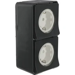 Buiten Schakelmateriaal|Opbouw Schakelmateriaal > Schneider Electric Mureva Styl wandcontactdoos 2-voudig verticaal IP55 antraciet