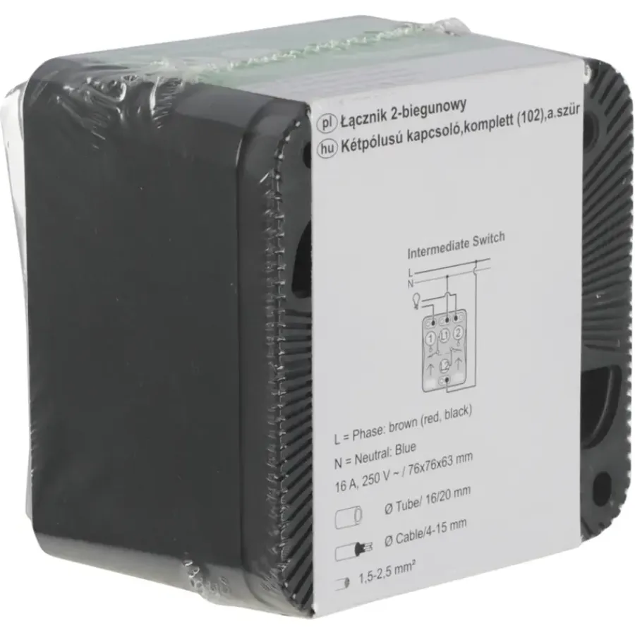 Schakelaars > Schneider Electric Mureva Styl wisselschakelaar 2-polig IP55 antraciet
