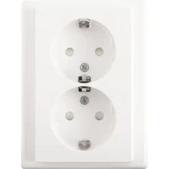 Inbouw Schakelmateriaal|Stopcontacten & Overige Contactdozen > Schneider Electric Schneider Merten System-M Dubbel Geaard Stopcontact Actief Wit