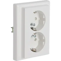 Inbouw Schakelmateriaal|Stopcontacten & Overige Contactdozen > Schneider Electric Schneider Merten System-M Dubbel Geaard Stopcontact Polarwit