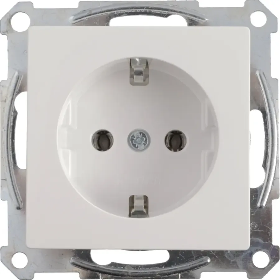 Inbouw Schakelmateriaal|Stopcontacten & Overige Contactdozen > Schneider Electric Schneider Merten System-M Enkel Geaard Stopcontact Actief Wit