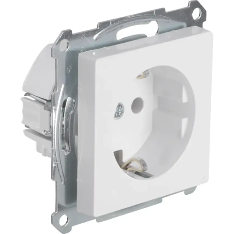Inbouw Schakelmateriaal|Stopcontacten & Overige Contactdozen > Schneider Electric Schneider Merten System-M Enkel Geaard Stopcontact Actief Wit