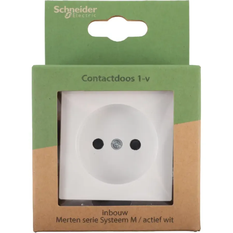 Inbouw Schakelmateriaal|Stopcontacten & Overige Contactdozen > Schneider Electric Schneider Merten System-M Enkel Stopcontact Actief Wit