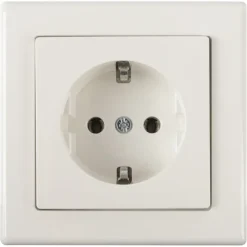 Inbouw Schakelmateriaal|Stopcontacten & Overige Contactdozen > Schneider Electric Schneider Merten System-M Enkel Geaard Stopcontact Polarwit