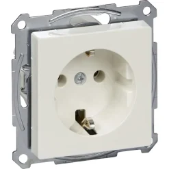 Inbouw Schakelmateriaal|Stopcontacten & Overige Contactdozen > Schneider Electric Schneider Merten System-M Enkel Geaard Stopcontact Polarwit