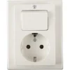 Inbouw Schakelmateriaal|Stopcontacten & Overige Contactdozen > Schneider Electric Schneider Merten System-M Geaard Stopcontact met Wisselschakelaar Polarwit
