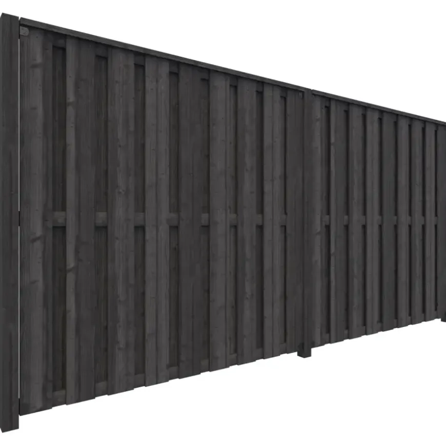 Schutting startpakket Royal grenen hout antraciet 3,8 m lang