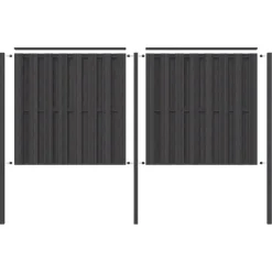 Schutting startpakket Royal grenen hout antraciet 3,8 m lang