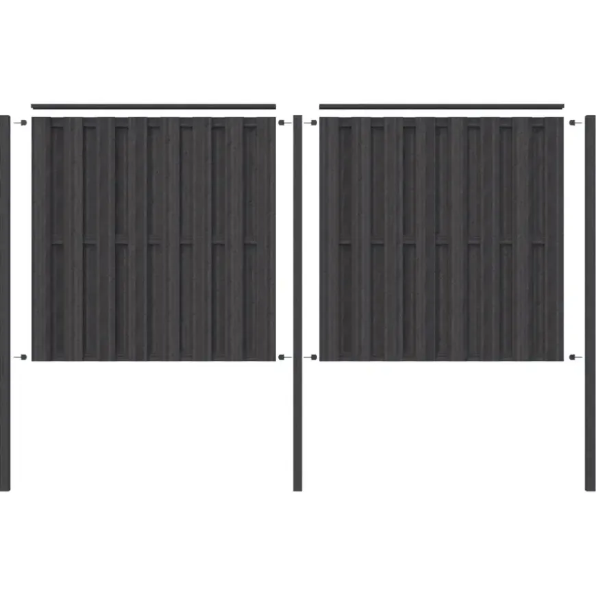 Schutting startpakket Royal grenen hout antraciet 3,8 m lang