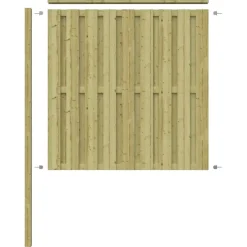 Schutting volgpakket Royal grenen hout 1,9 m lang