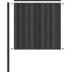 Schutting volgpakket Royal grenen hout antraciet 1,9 m lang