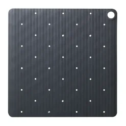 Sealskin antislip douchemat Ribb 55x55 cm antraciet (inclusief zwarte haak)