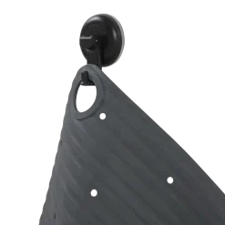 Sealskin antislip douchemat Ribb 55x55 cm antraciet (inclusief zwarte haak)