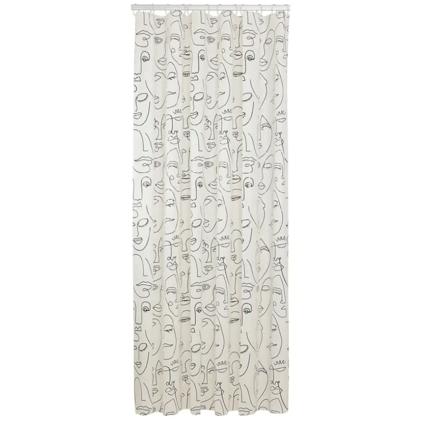 Sealskin douchegordijn mind 180x200cm zwart/wit