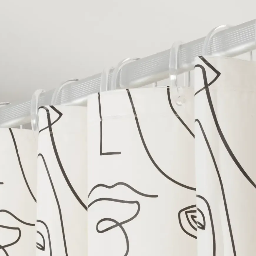 Sealskin douchegordijn mind 180x200cm zwart/wit