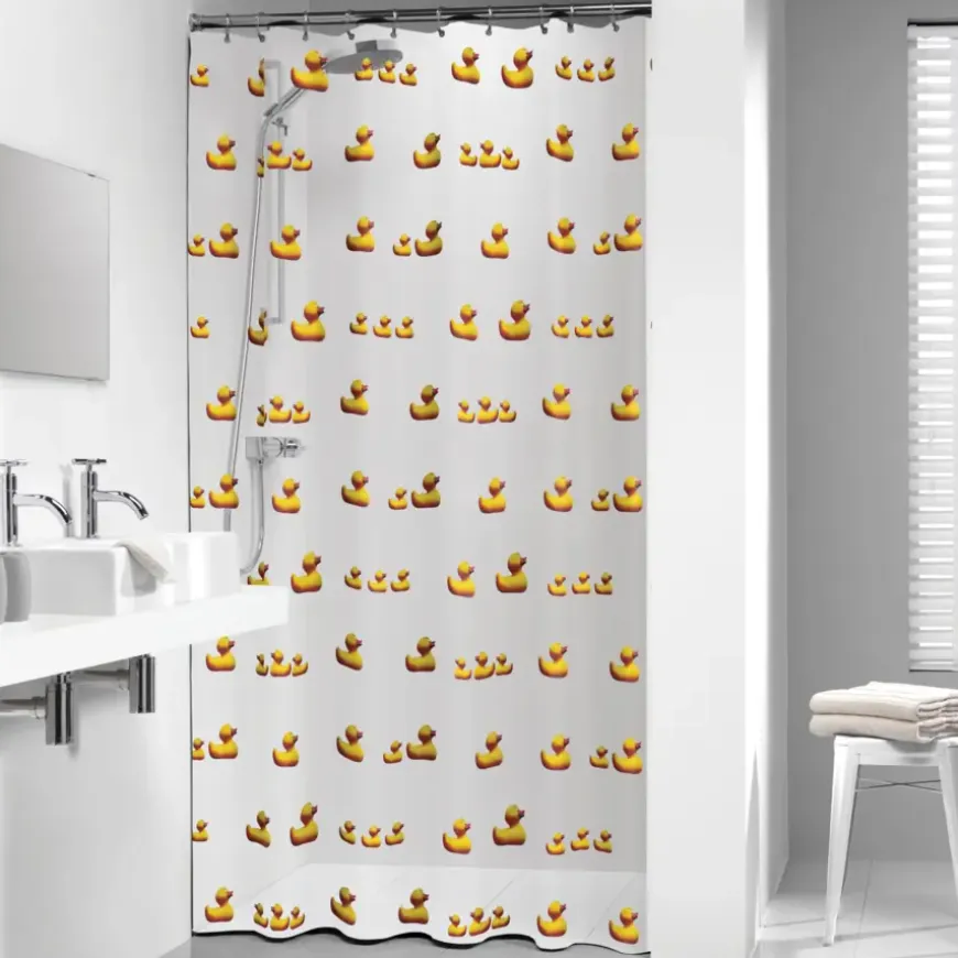 Sealskin Duckling douchegordijn geel 180 x 200 cm