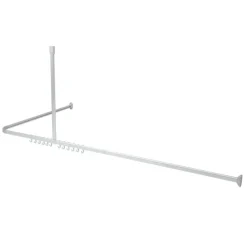 Sealskin Easy Roll douchegordijnstang mat aluminium 90x90 cm incl. haken en plafondsteun