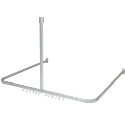 Sealskin Easy Roll douchegordijnstang mat aluminium 90x90 cm incl. haken en plafondsteun