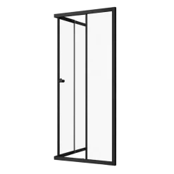 Sealskin hoekinstap deur voor douchecabine vierdelig Hooked mat zwart 90 x 90 x 200 cm