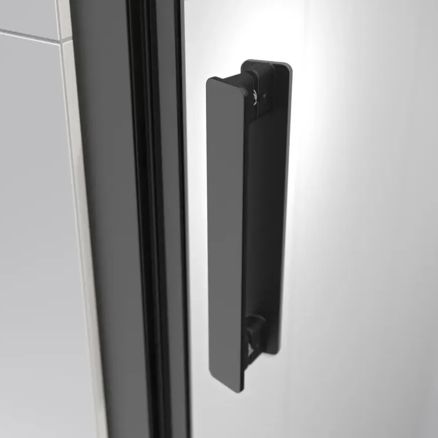 Sealskin Inc. Tweedelige hoekinstap 90x90x200 cm, 8 mm helder veiligheidsglas met antikalklaag Mat zwart