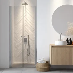 Sealskin pendeldeur voor douche nis chroom 90 x 200 cm
