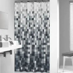 Sealskin Pixel douchegordijn zwart 180 x 200 cm